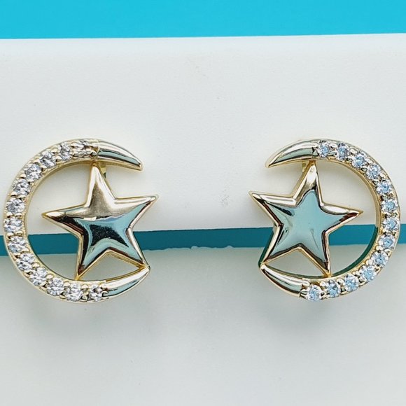 Jewelry - "14K Gold Plated 925 Sterling Silver CZ Beautiful Earrings for Women, 1USPAR4137